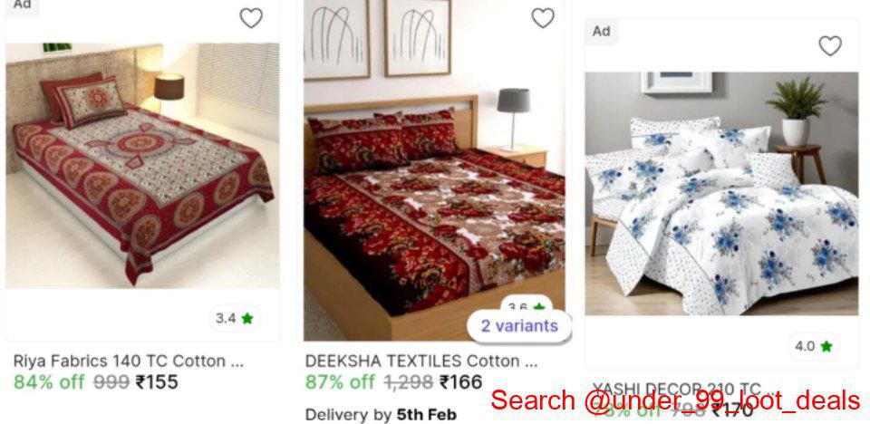 Bedsheet Starts From 155
