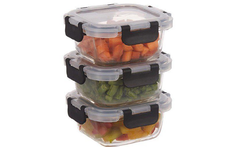 Solimo Borosilicate Container 350ml- Set Of 3 413