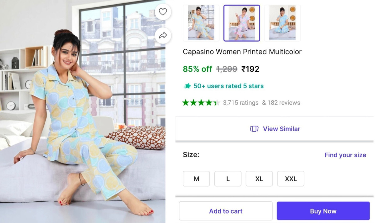 Women S Night Suit Set At 1923 Colors Available
