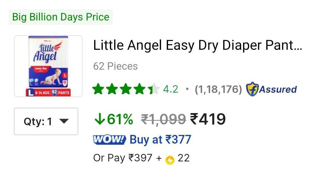 Grab Little Angel Baby Diaper Pants L Size (62 Pieces) At 419 Masterlink Li