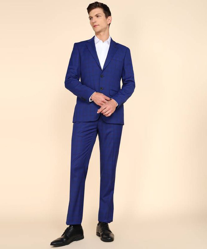 Raymond Men Sb 2btn Noth Lpl Wthout Wct 2pcs-cnt Fit Checkered Suit At 4499