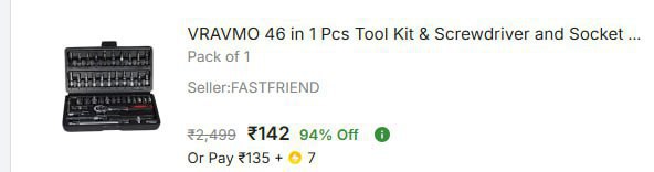 - Vravmo 46 In 1 Pcs Tool Kit At Rs 142