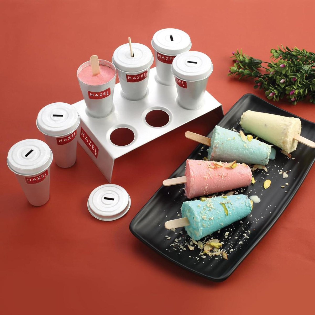 Aluminium Kulfi Mould Kulfi Moulds Set Of 6 With Stand 12 Ice Cream Sticks 