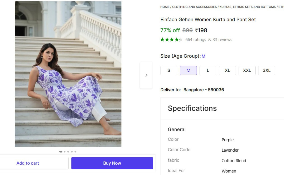 Shopsy Women Kurta And Pant Set 198