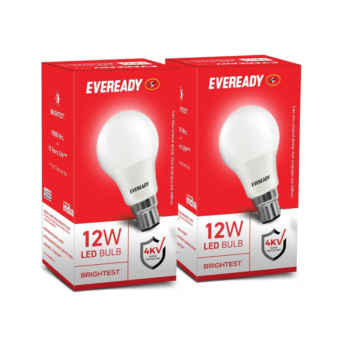 Eveready 12w Led Bulb Cool White Day Light (6500k) B22 Base Pack Of 2 149