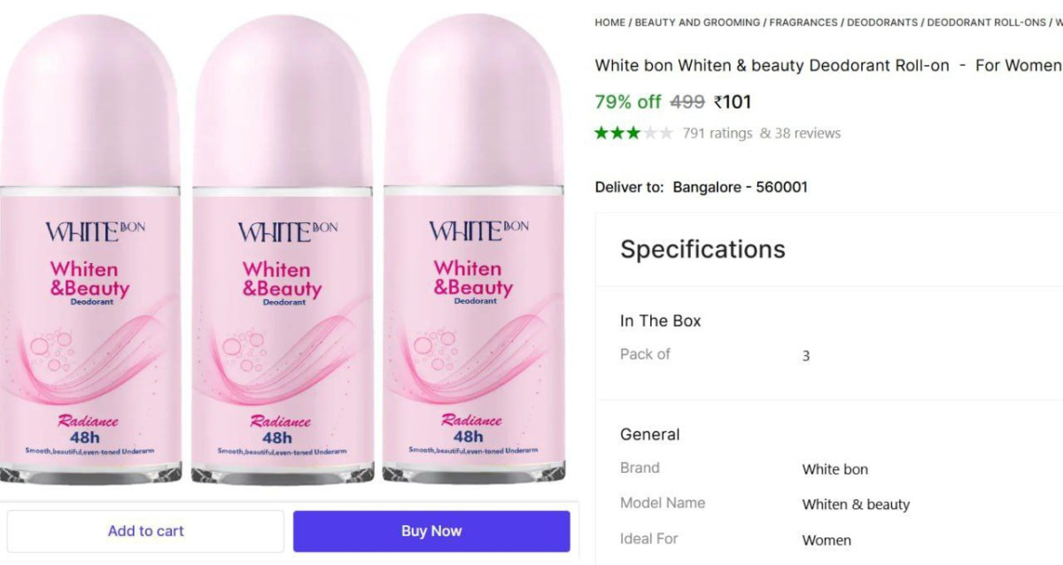 Women Roll-on Deodorant (pack Of 3) 101