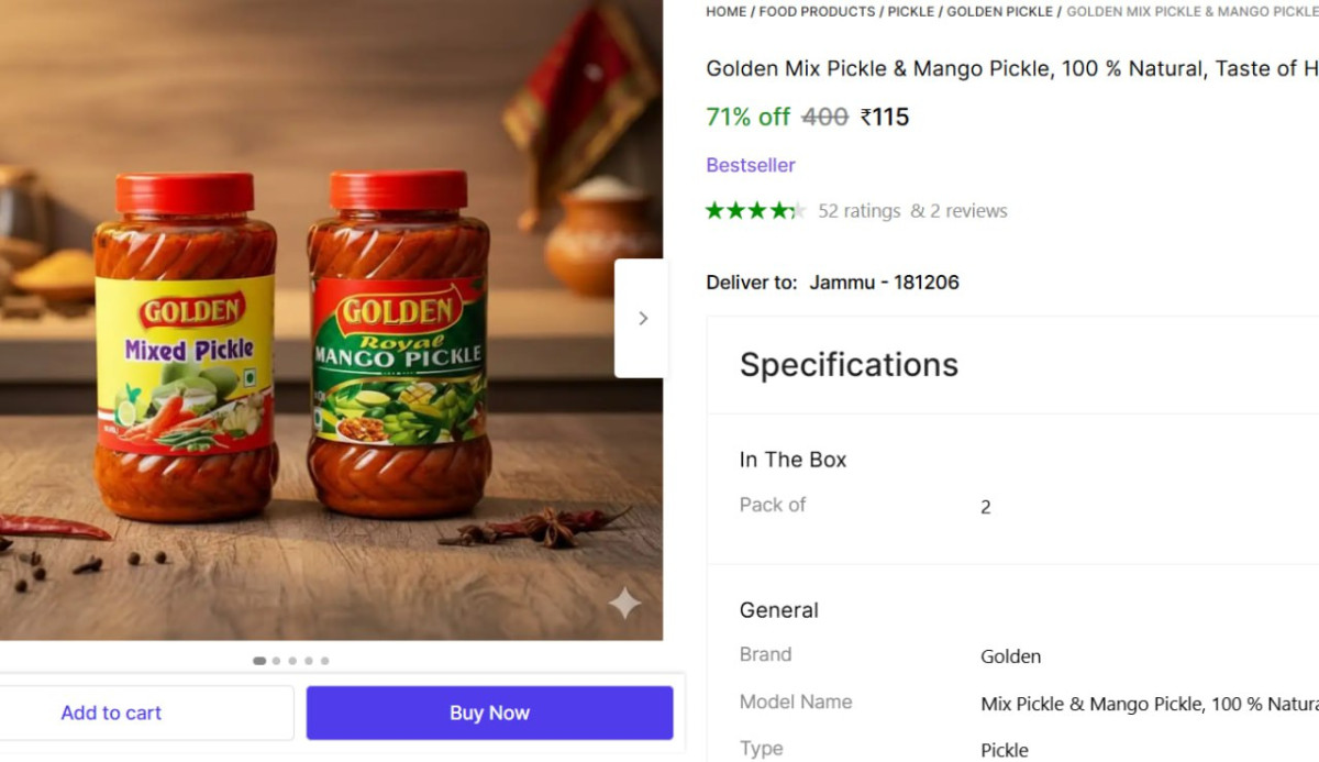 Mix Pickle Mango Pickle 2 X 400gm 115