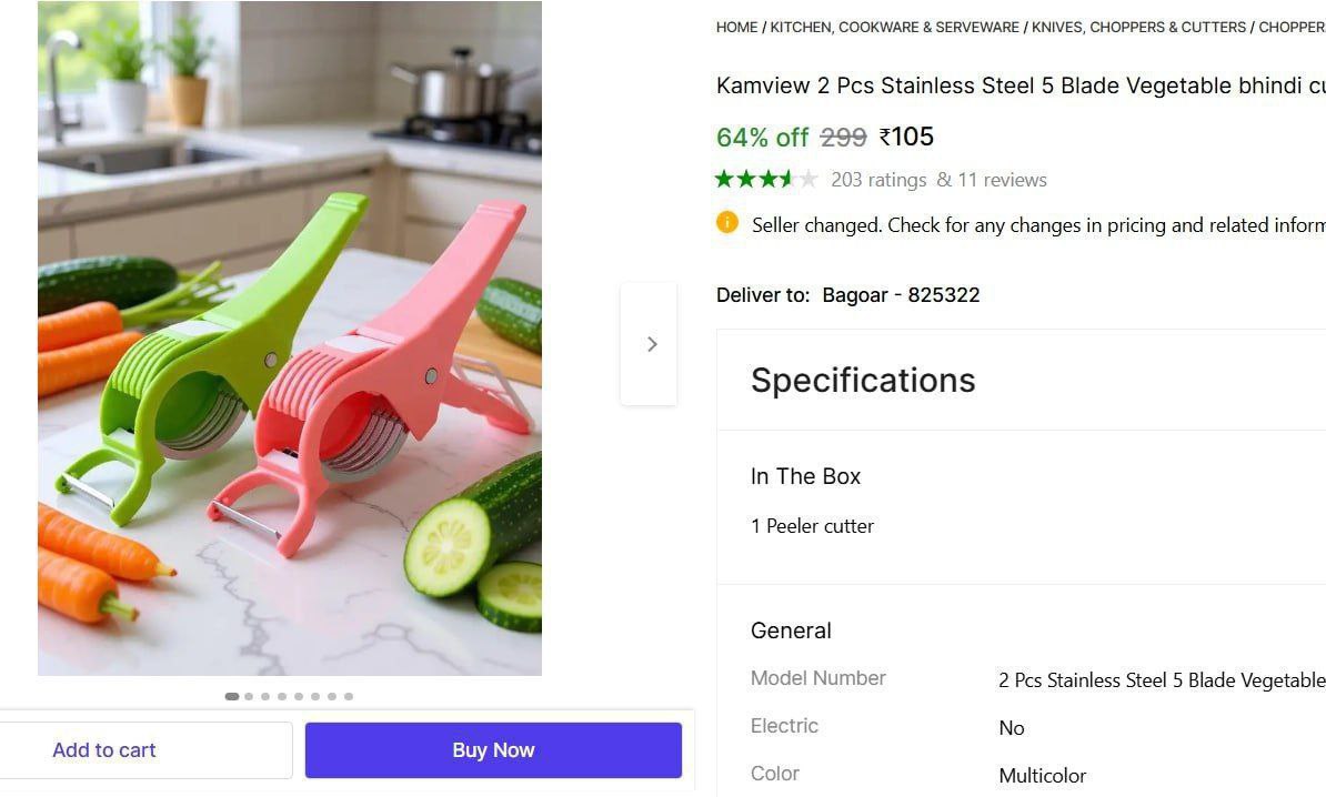 2 Pcs Veg Cutter Peeler 105