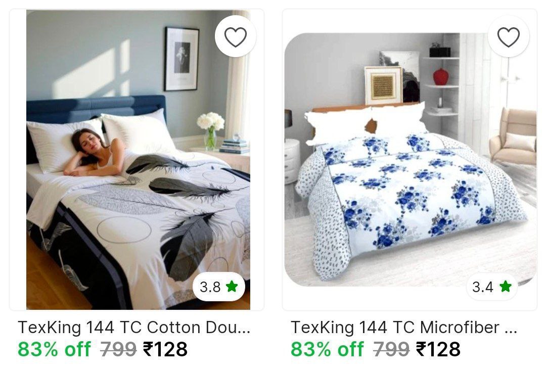 Double Bedsheet Flat 128limited Time