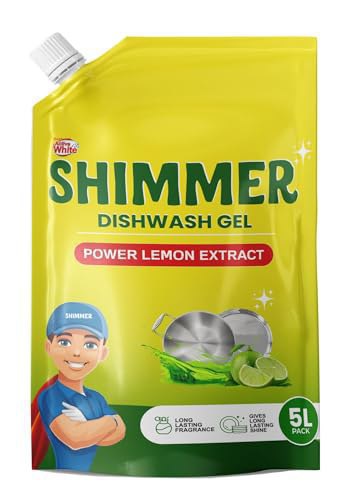 Shimmer Dishwash Gel 5l Family Pack Powerful Lemon Action 199 450