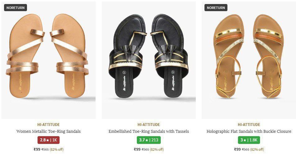 Ajio Women S Sandals From 99 Extra 10 Ajio Super Cash