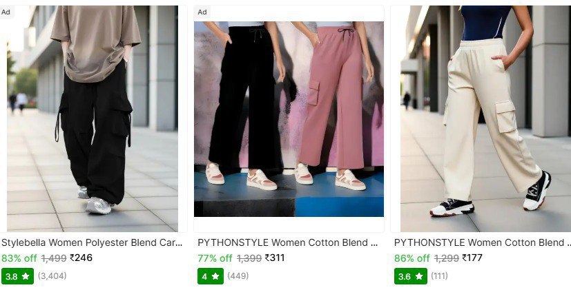 Shopsy Women Cargo Trousers And More 85