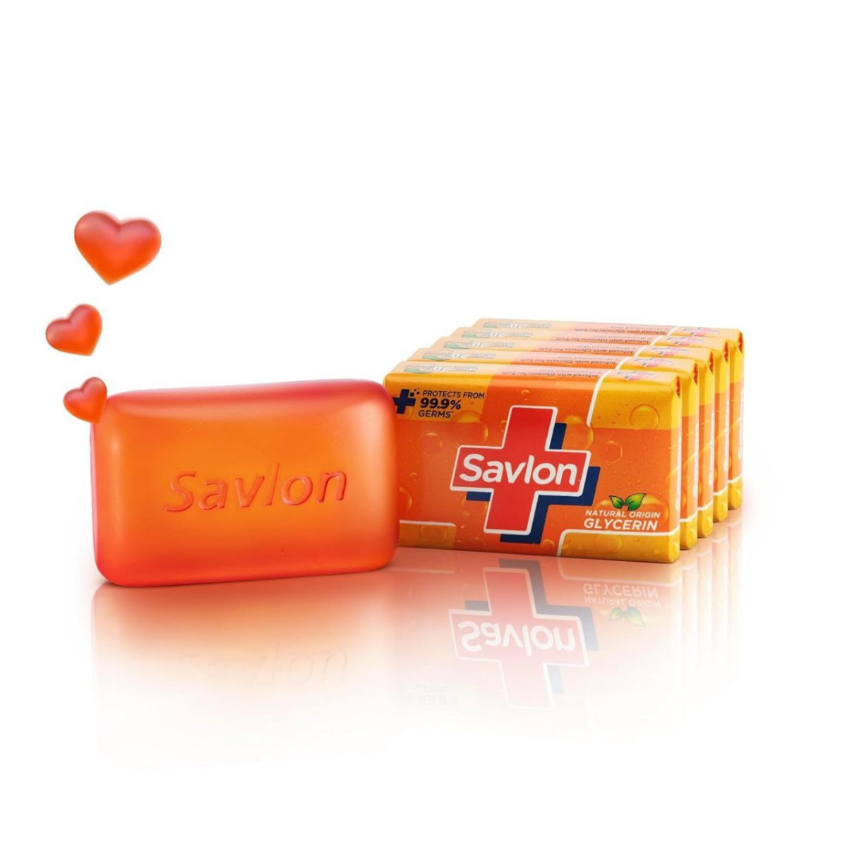 Savlon Moisturizing Glycerin Soap Bar With Germ Protection Pack Of 5-120g E