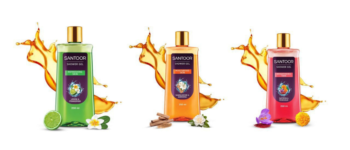 Santoor Shower Gel 250ml 85refreshing Moisturizing Brightening