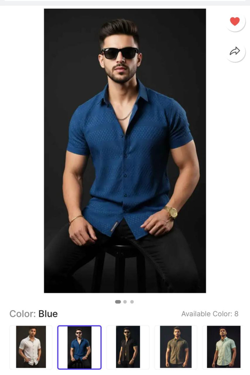 Men Slim Fit Self Design Slim Collar Casual Shirtdeal 288