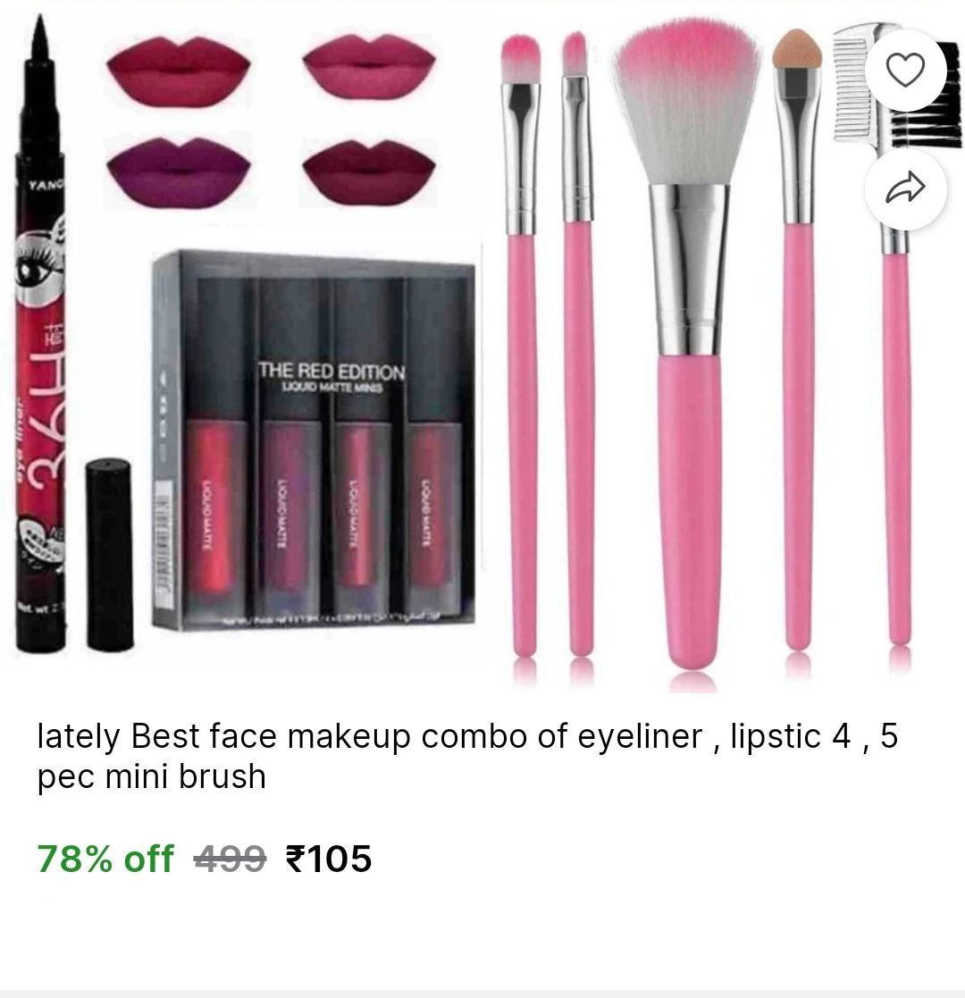 Eyeliner 4 Lipsticks 5 Mini Brushes 105