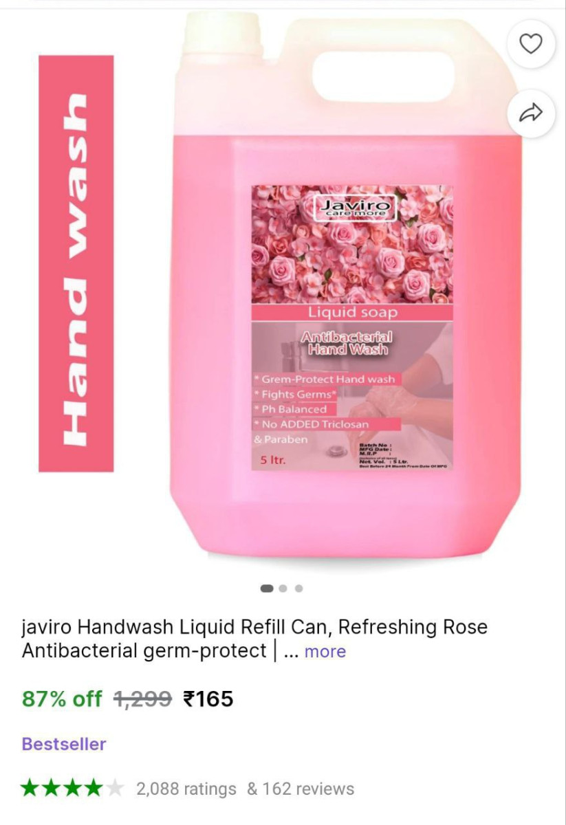 Handwash Liquid 5 Ltr 165