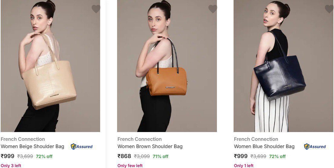 Flipkart 72 On French Connection Handbags Click Here To Join All Deals