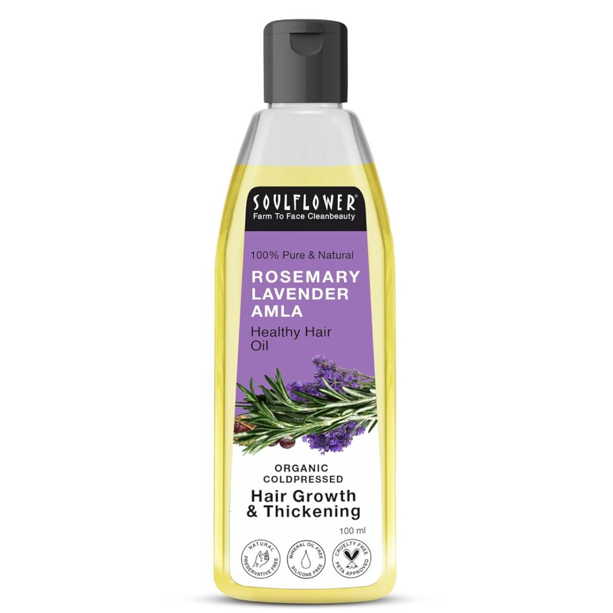 Soulflower Rosemary Lavender Amla Hair Oil For Hair Growth Hair Fall Contro