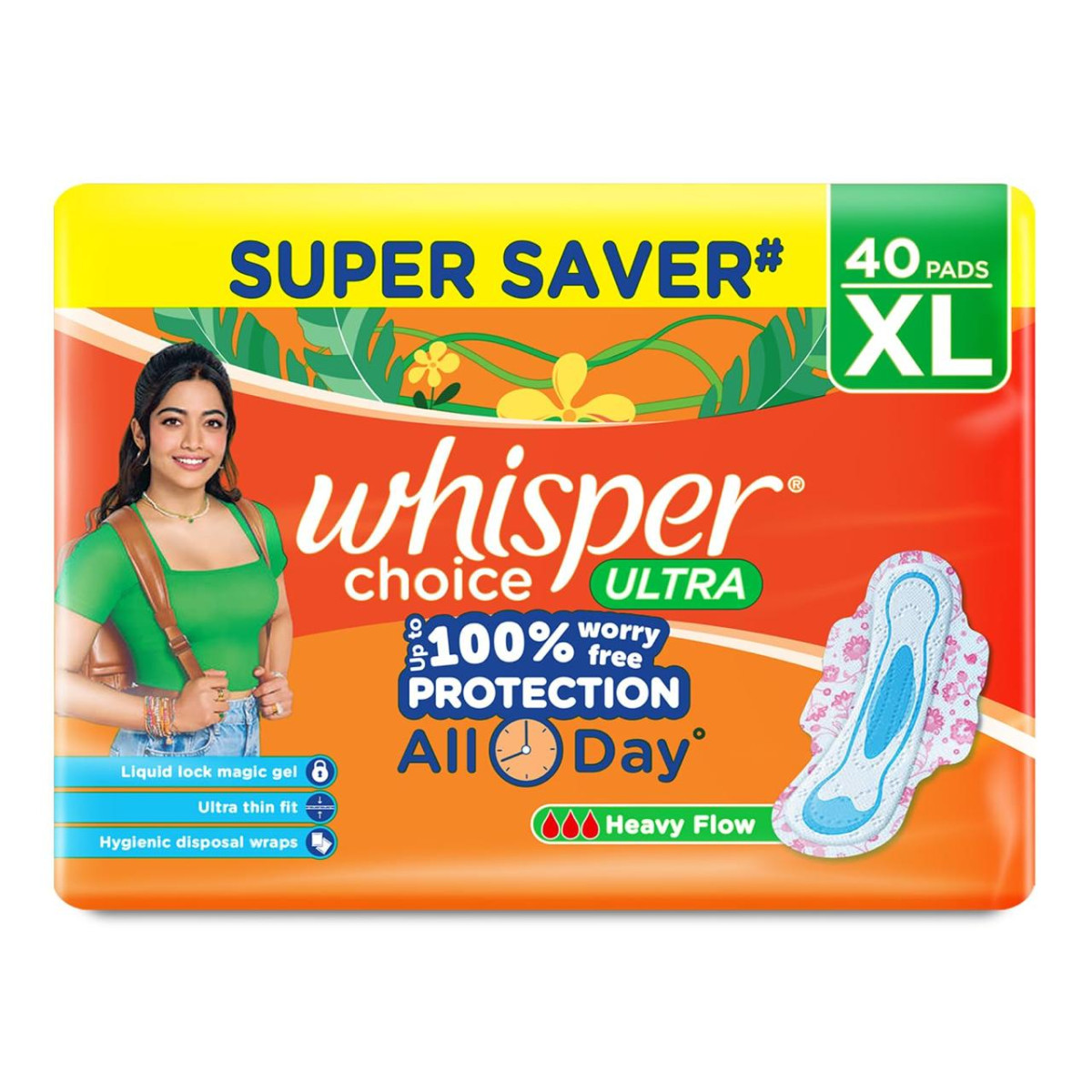 Whisper Choice Sanitary Pads With Wings For Women Xl 40s Napkins 187