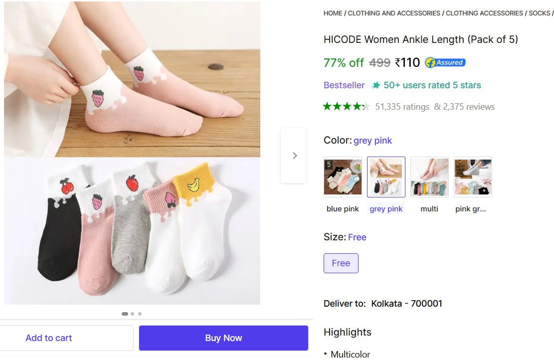 Pack Of 5 Socks 110