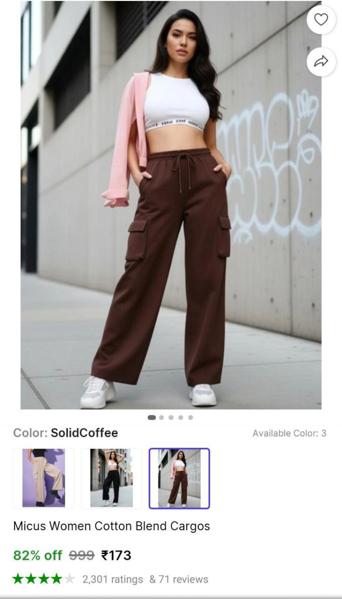 Women S Cotten Blend Cargo 173