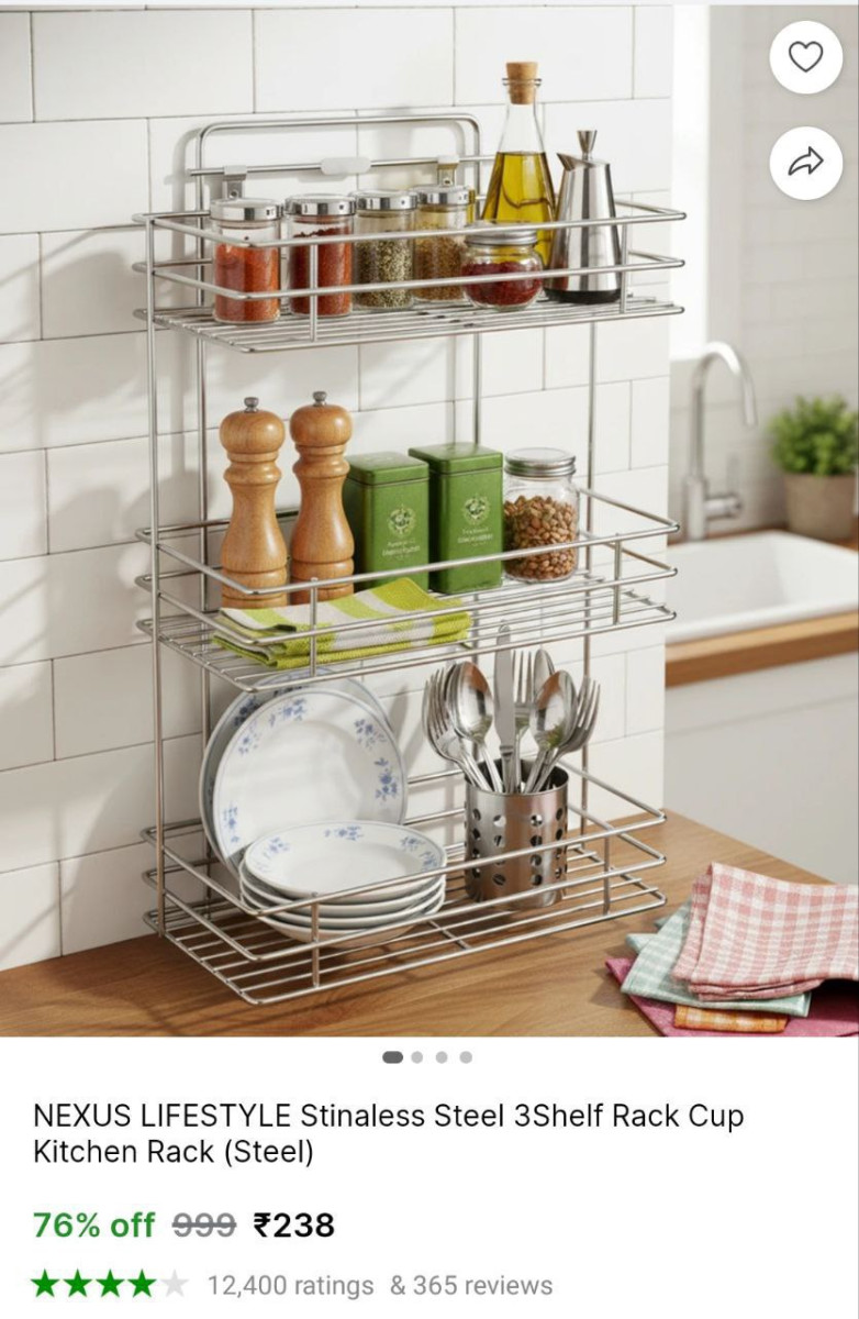 Shelf Rack Cup Kitchen Rack 238