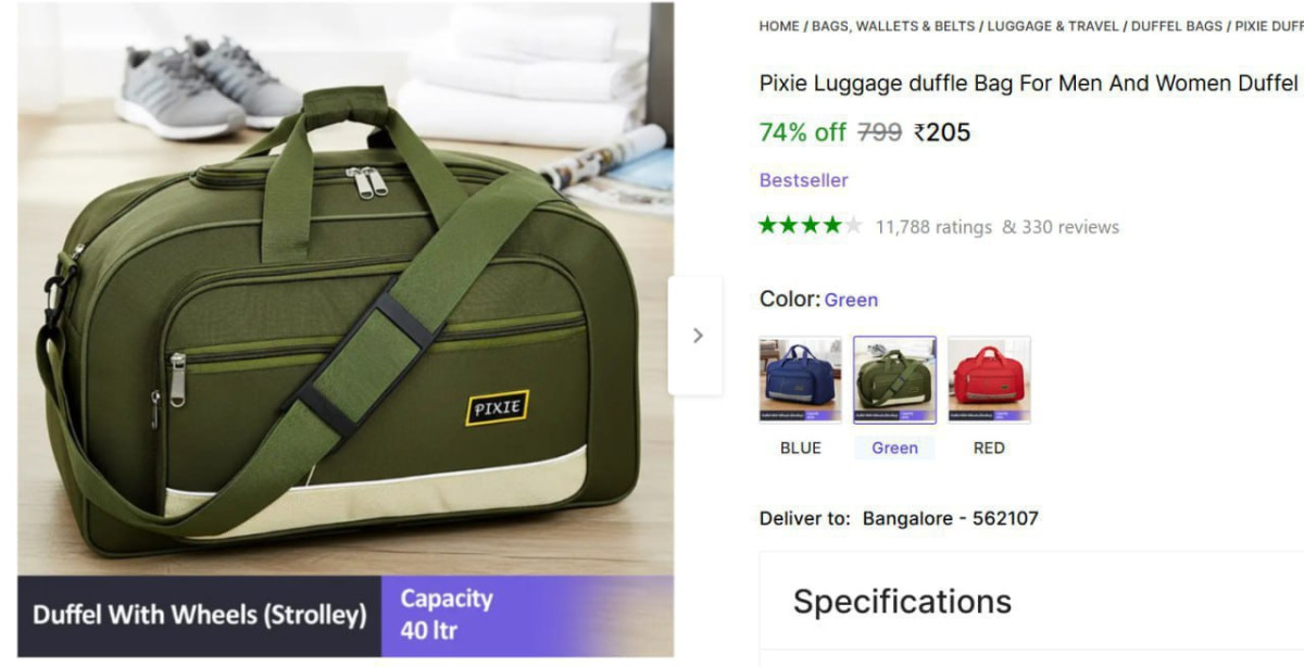 Duffel Bag With Wheels (strolley) 205