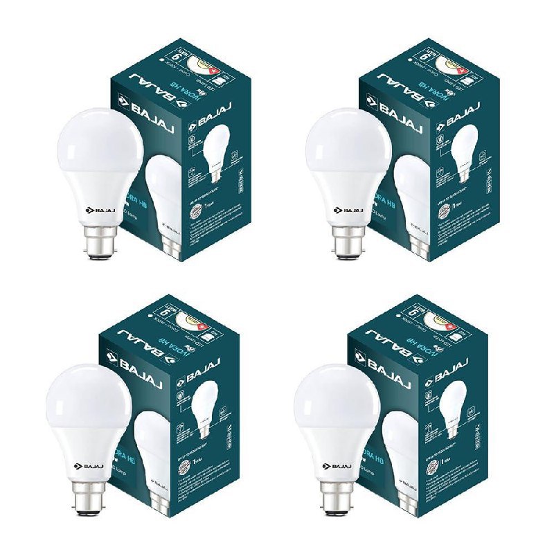 Bajaj Ivora Hb Led Lamp 9w Cdl Cool Daylight B22d (pack Of 4) 169