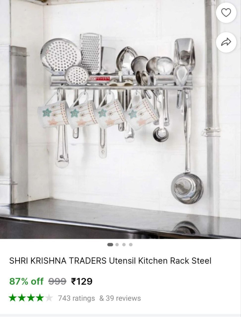 Steel Utensil Kitchen Rack 129smart Storage For Modern Kitchen