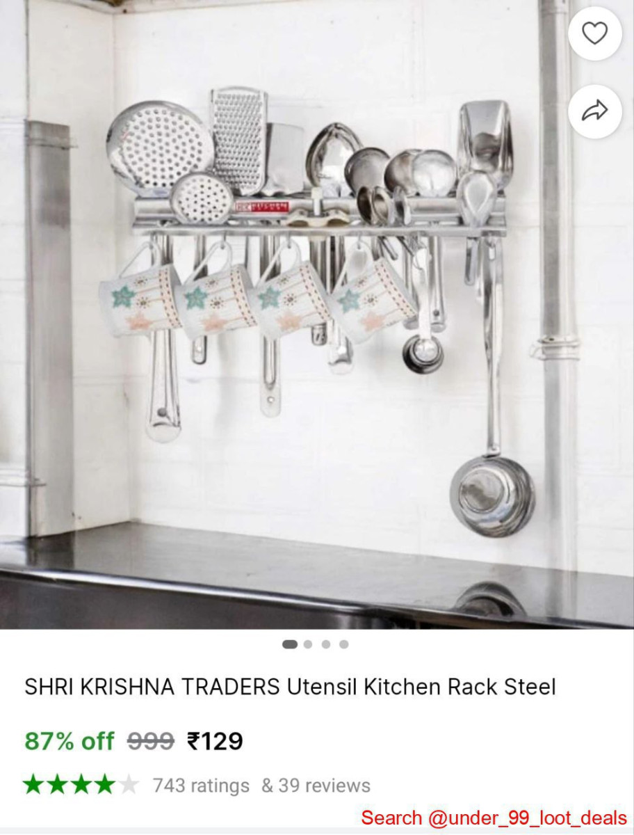 Steel Utensil Kitchen Rack 129 Smart Storage For Modern Kitchen
