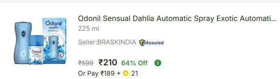 - Odonil Sensual Dahlia Automatic Spray At Rs 210