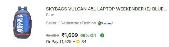 - Skybags Rucksack - 45 L At Rs 1609 Master Link -