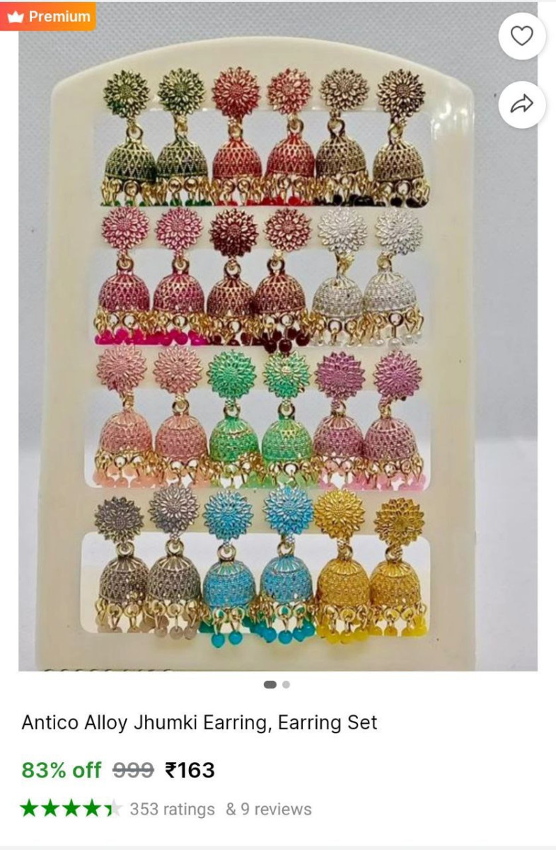 Women S Jhumki Combo 12 Pair 163
