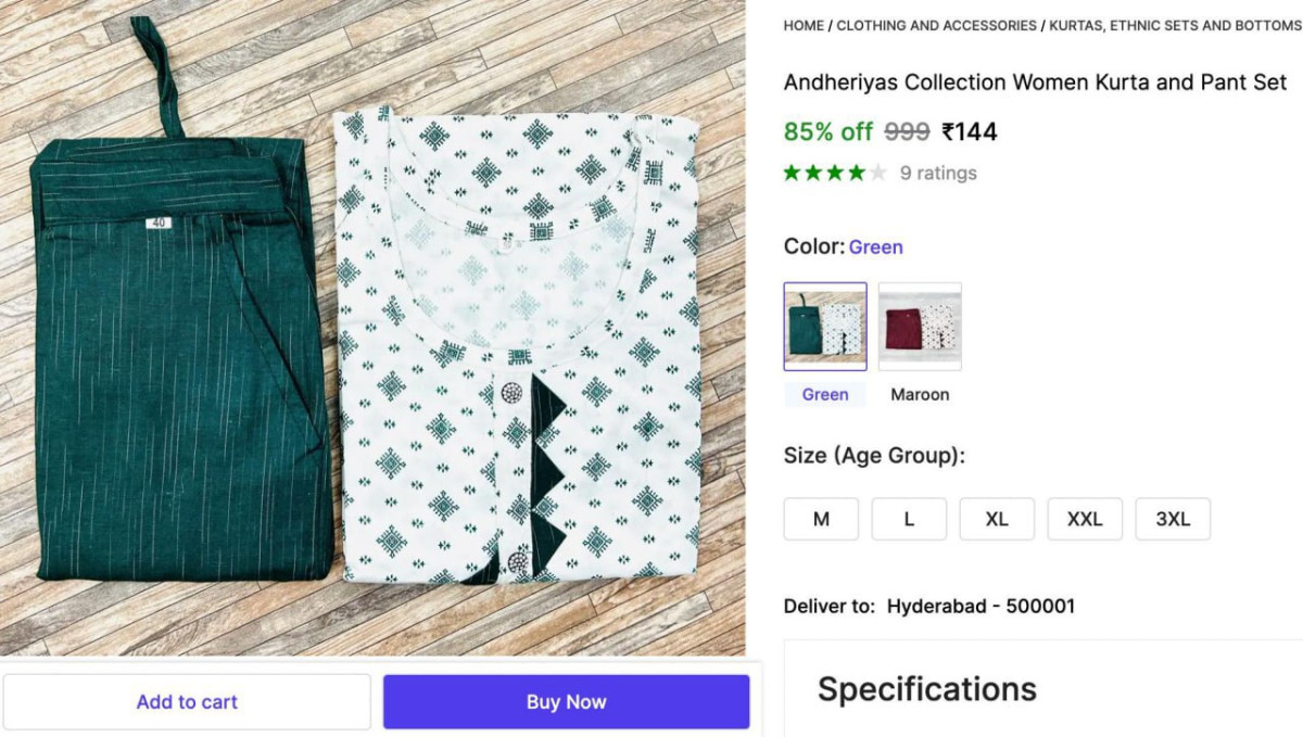 Women S Kurta Pant Set From 144