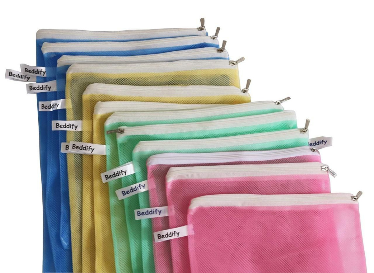 Beddify Set Of 12 Reusable Fridge Storage Bags For Vegetables And Fruits Wi