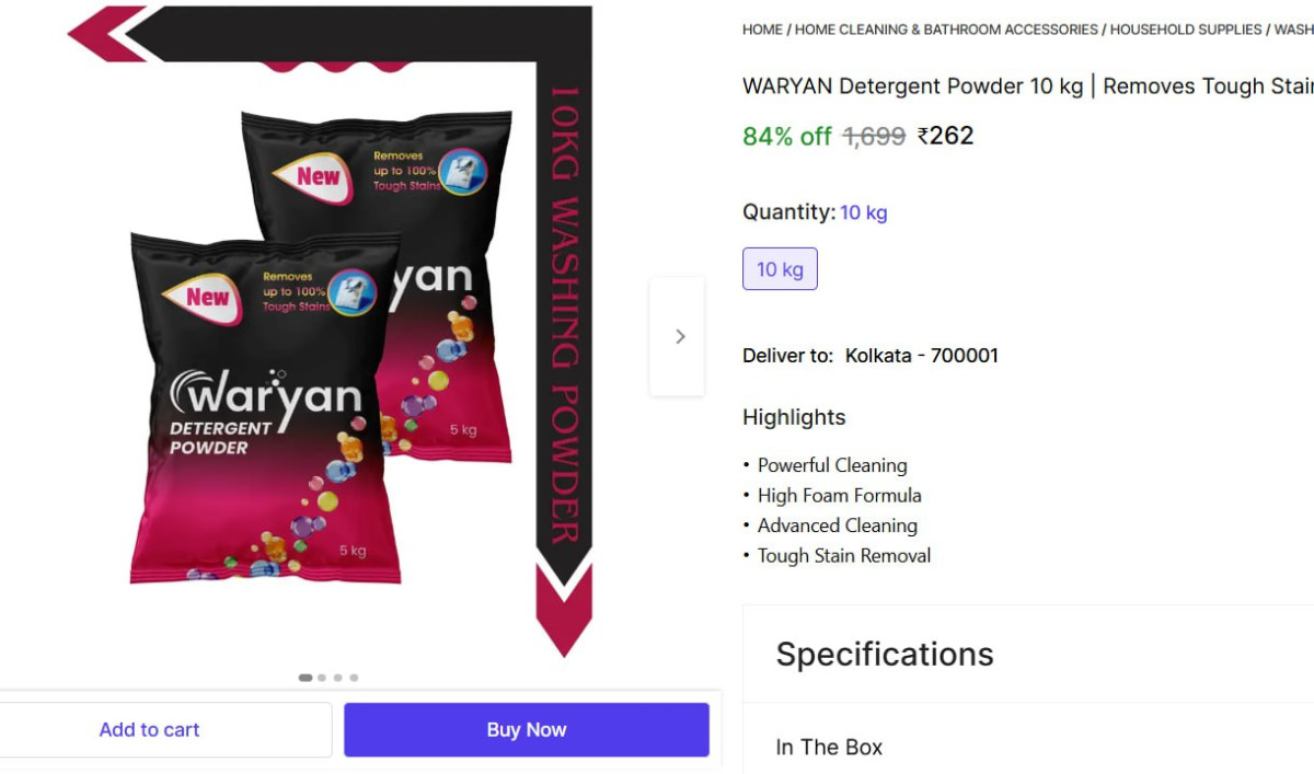 Detergent Powder 10 Kg 262