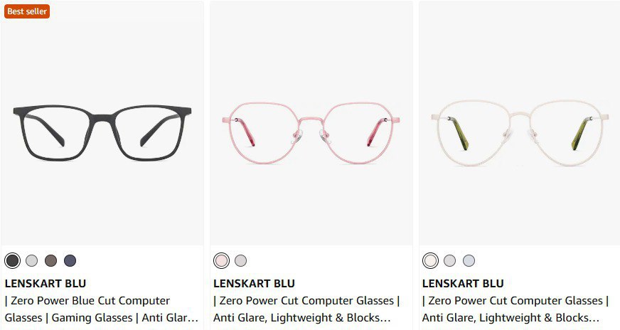 Amazon Lenskart Blu Eyeglass Starts 439