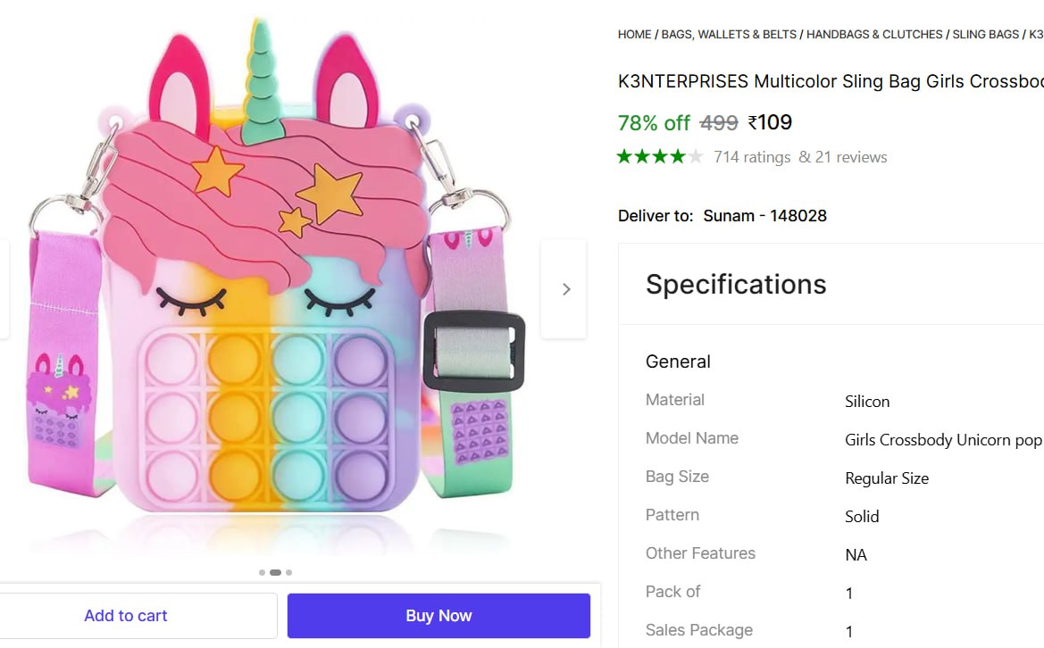 Unicorn Sling Bags (small) 109