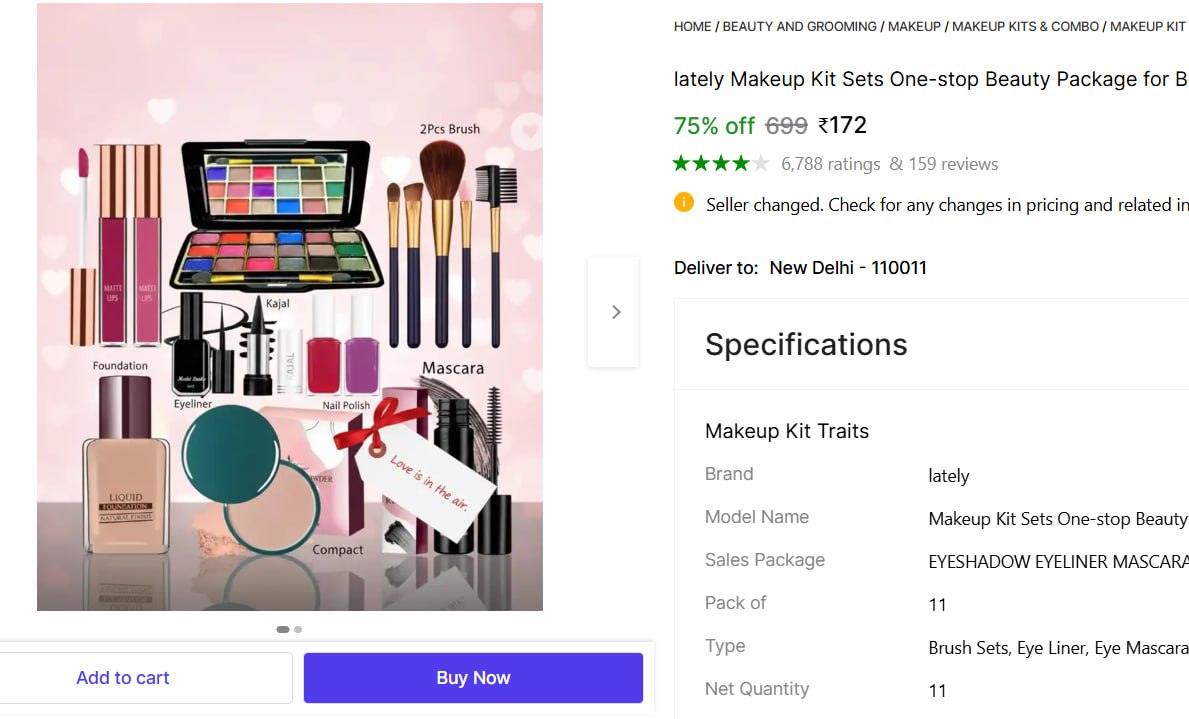Women Makeup Kit (pack Of 11) 172