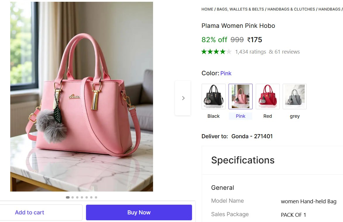 Plama Women Pink Hobo 175