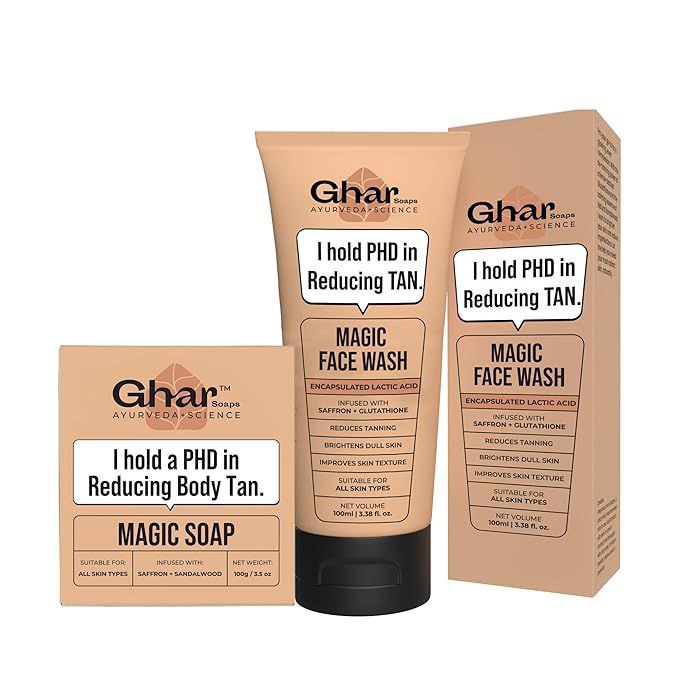 Ghar Soaps Magic De-tan Face Wash Sandalwood Saffron Bath Soap With Sandalw