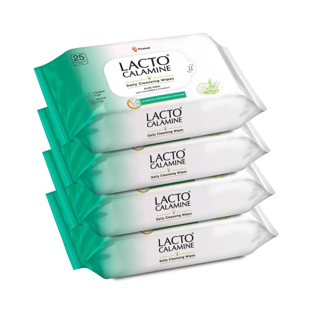 Lacto Calamine Daily Cleansing Face Wipes 25n Each - Pack Of 4 229