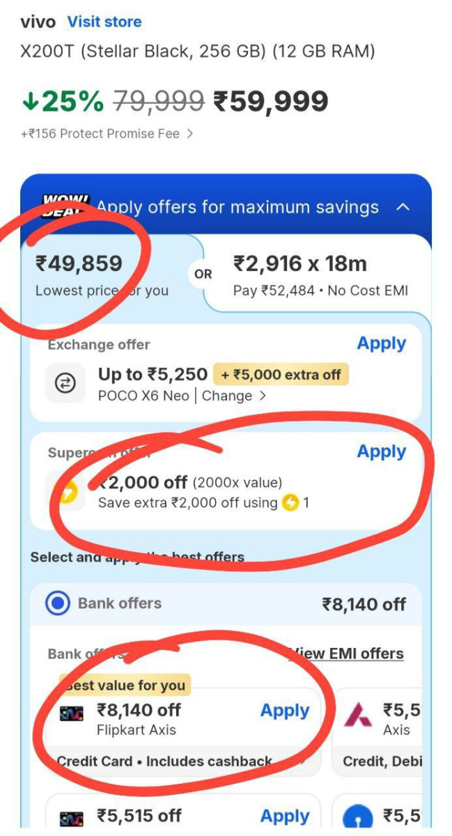 Steal Vivo X200t At 49859 X200t (stellar Black 256 Gb) On Flipkart