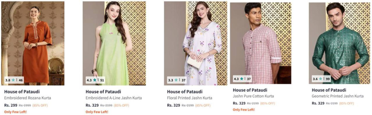 Myntra Loot 85 On House Of Pataudi Clothing Women Men Footwears Women Men