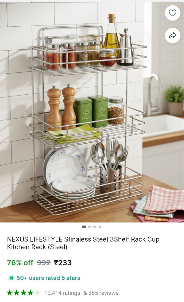 Stinaless Steel 3 Shelf Rack 233