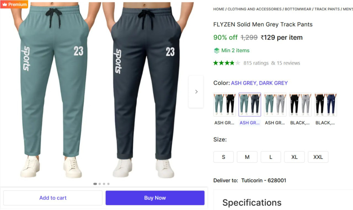 Men S Grey Track Pants 129min Buy - 2