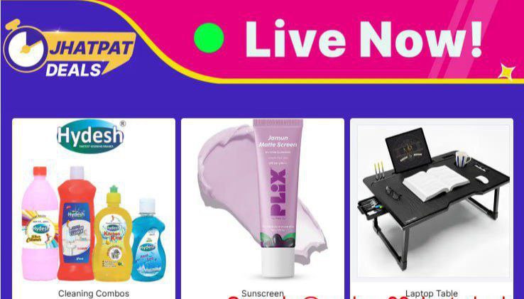 Jhatpat Deals Live Now Cleaning Combos From 38 Sunscreen From 64 Study Tabl