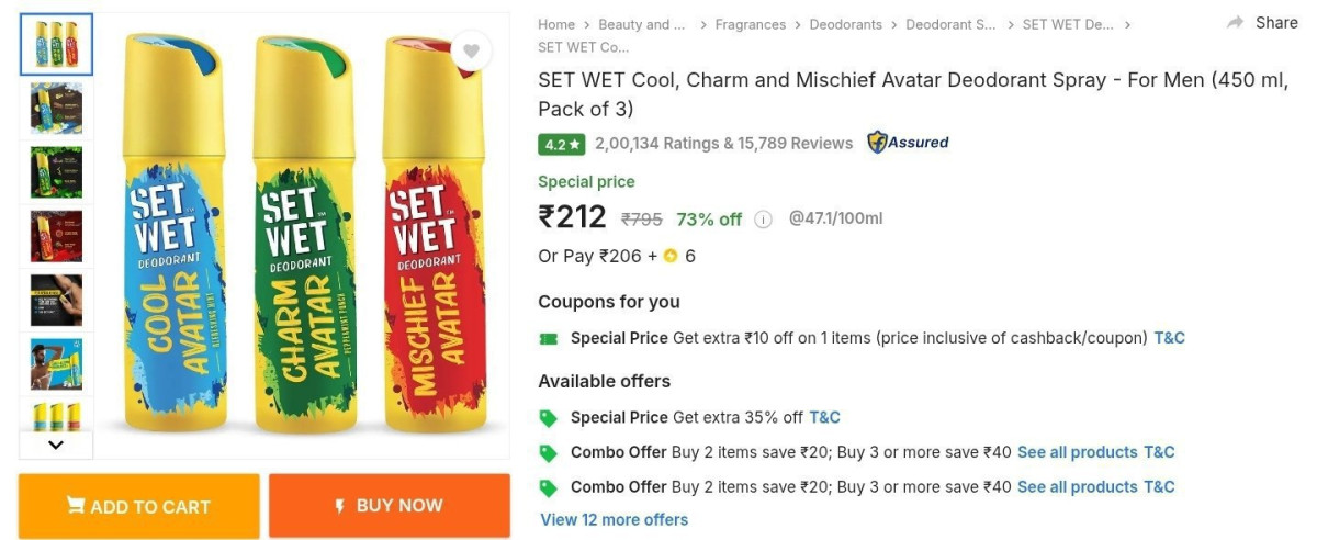 Set Wet Deo (150ml3) At 212 More Deals Click Here Must Read