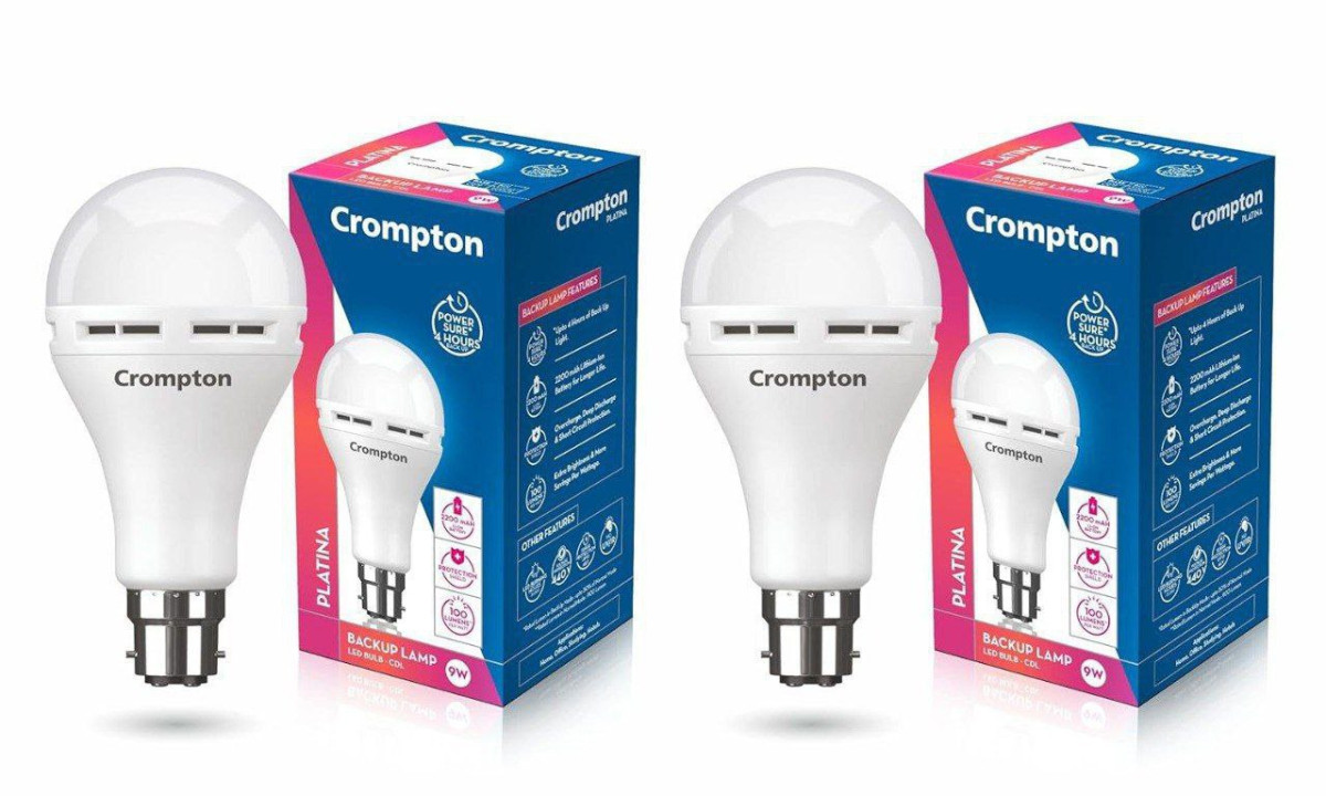 Crompton Emergency 9 W Led Bulb Base B22 Cool Day Light (pack Of 2)